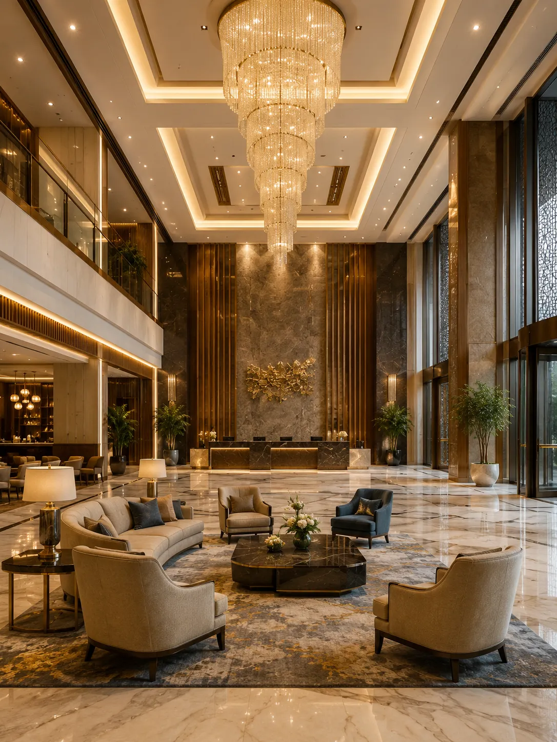 Luxury Hotel Lobby Setup