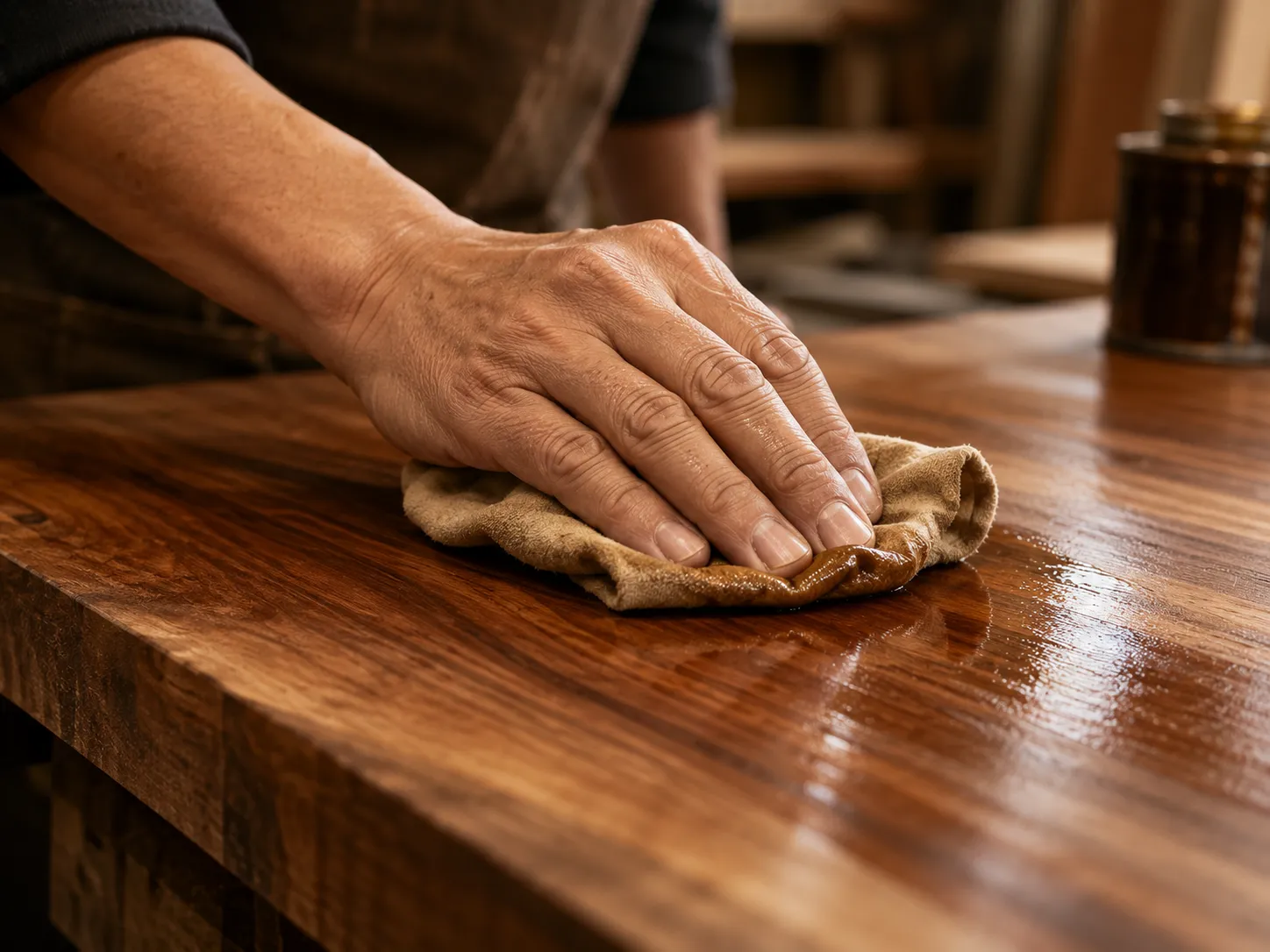 Polishing wood